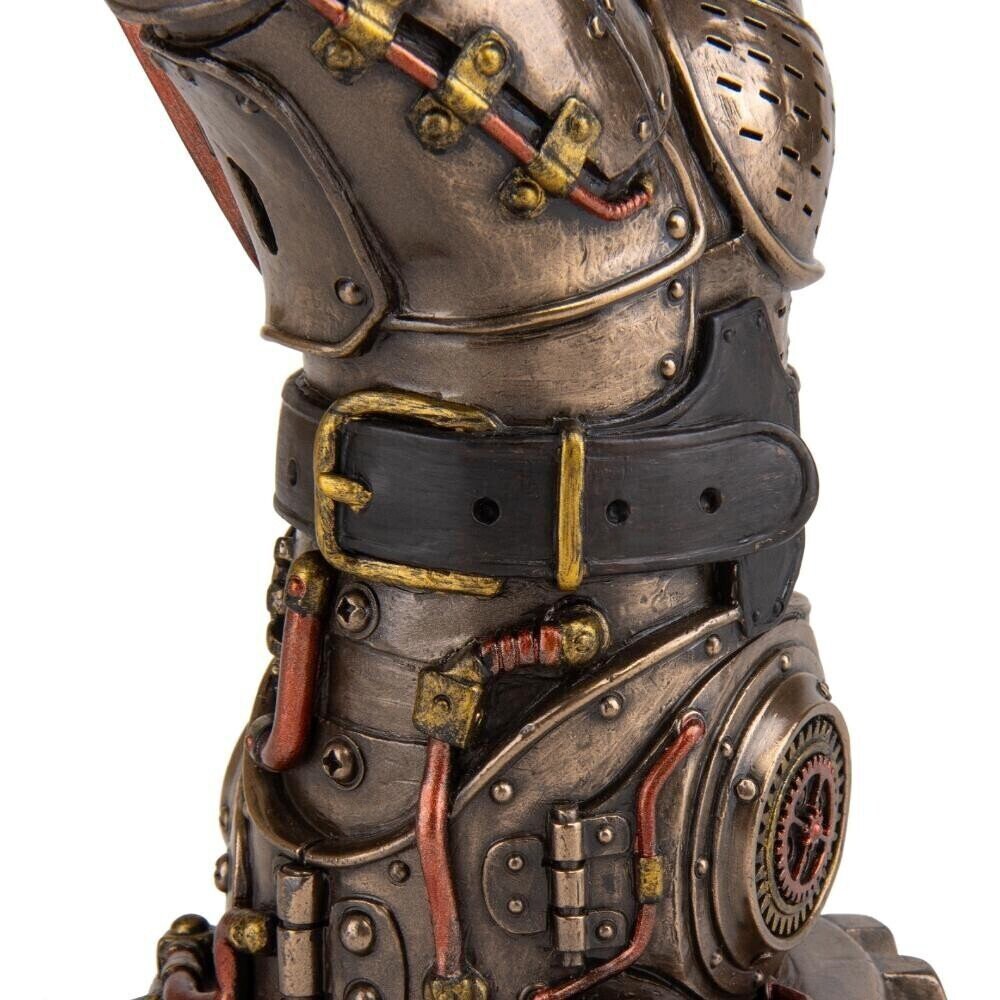 Steampunk Rock Hand Sculpture: Mechanical Gesture Statue, 10 Inches