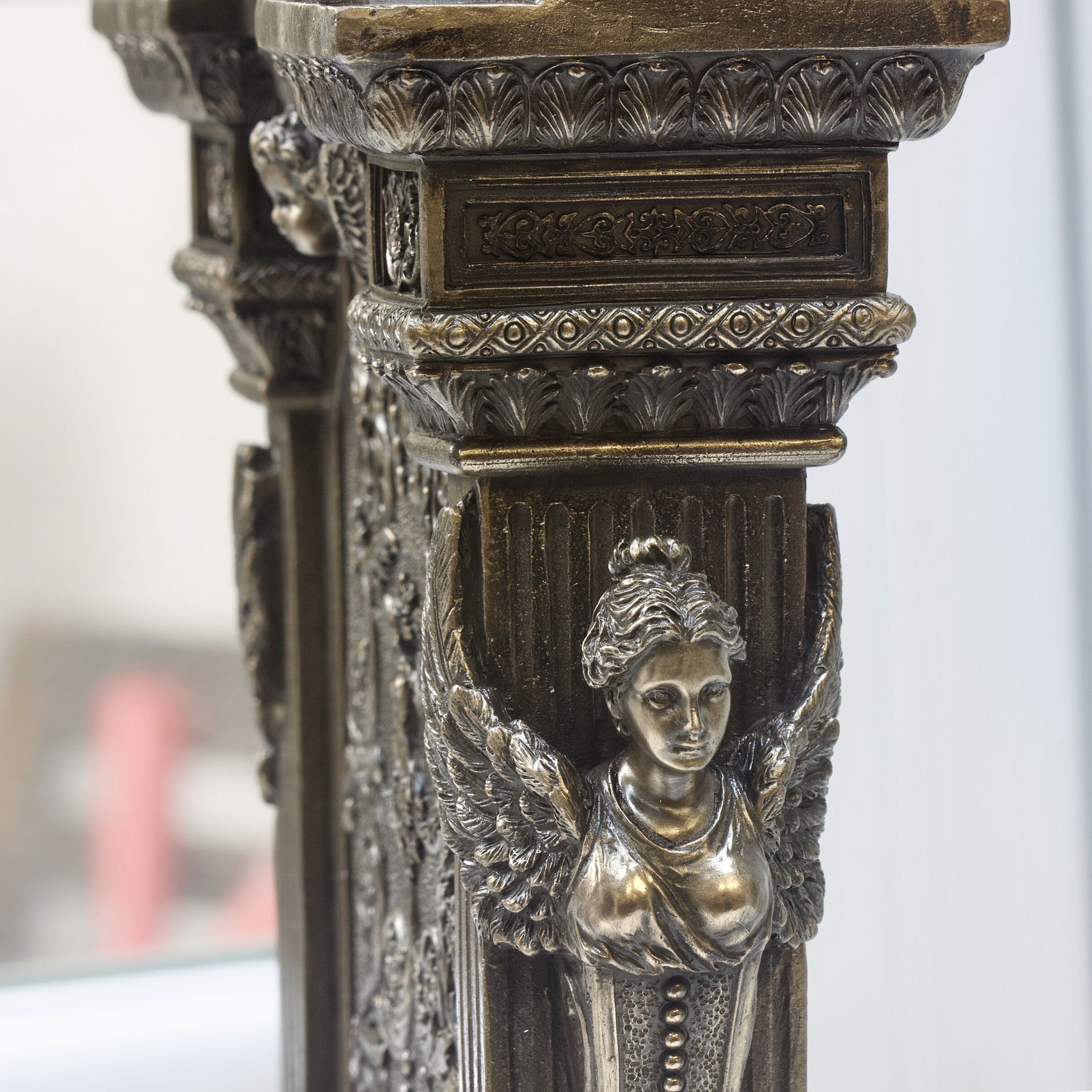 12.99 Inc Art Nouveau Table Clock with Angels