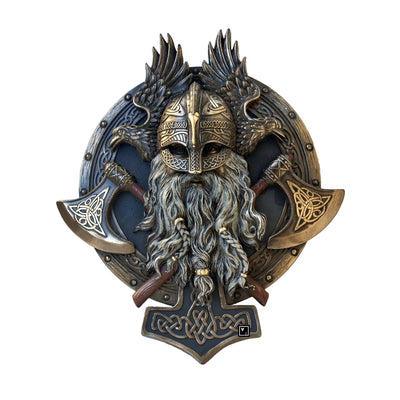 Viking Berserker Twin Axe Valhalla Wall Plaque