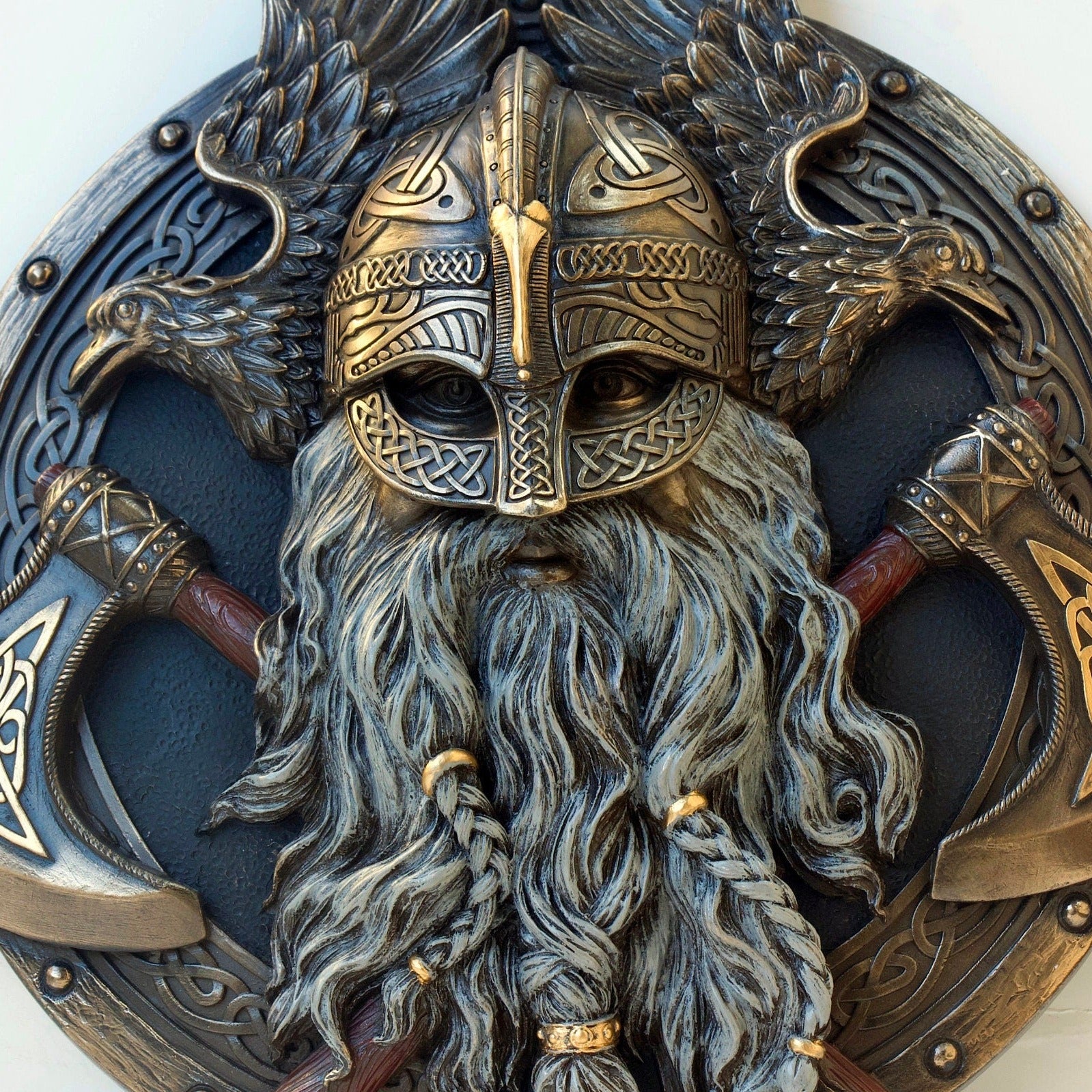 Viking Berserker Twin Axe Valhalla Wall Plaque
