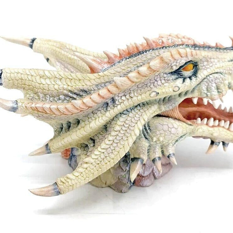 9 Inc White Dragon Head Bust
