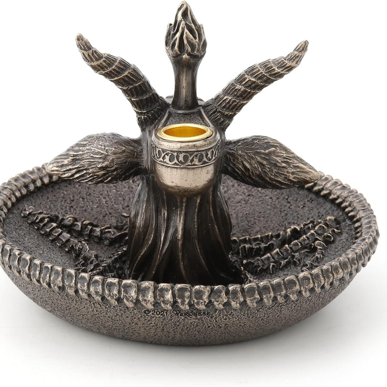 Baphomet Incense Holder: Cold Cast Bronze Goat Head Altar Decor