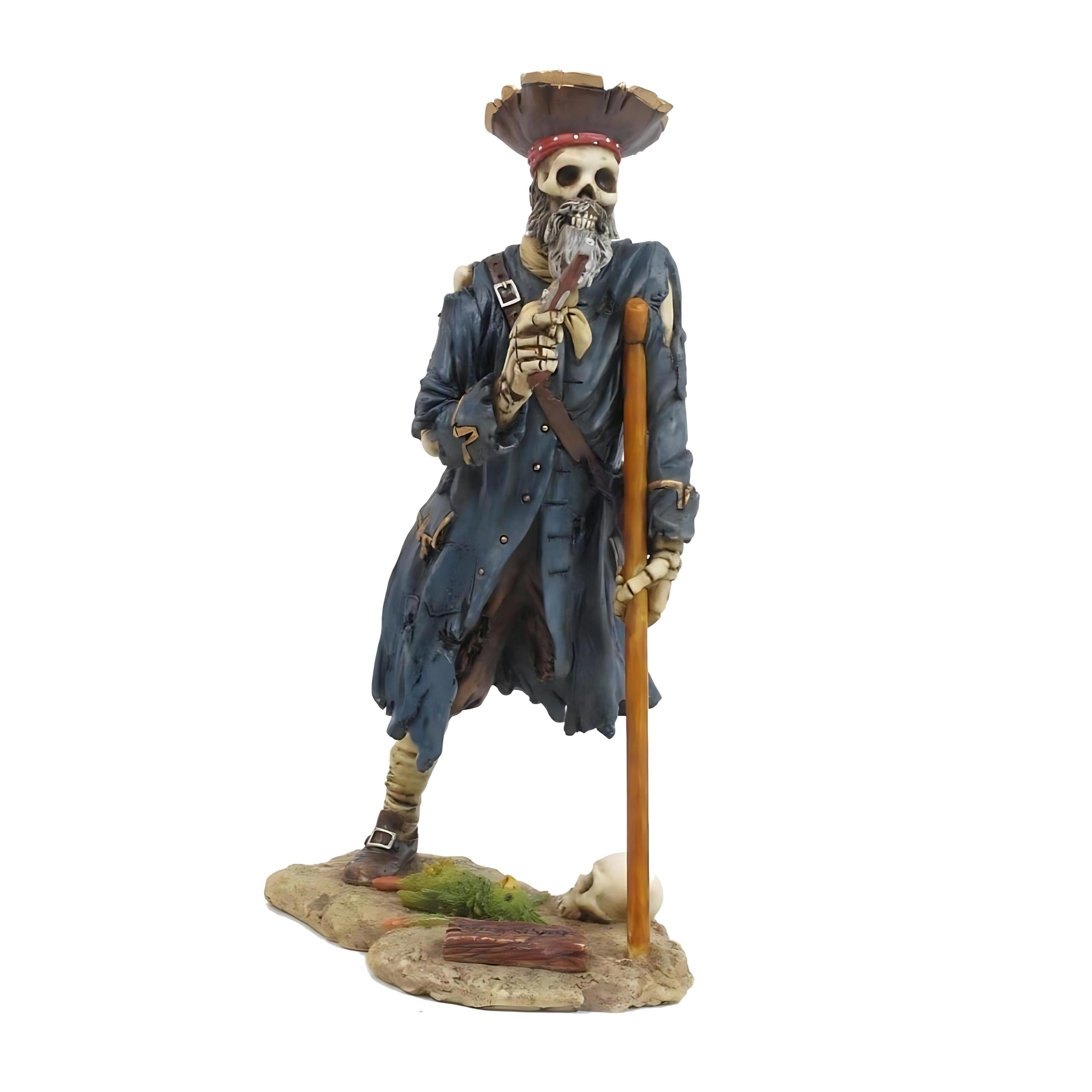Long John Silver Treasure Island Pirate Statue Skeleton Figure Ornament
