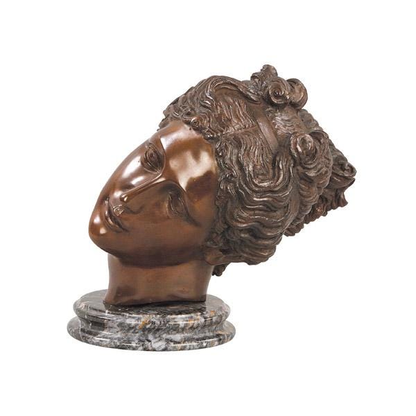 10.62 Inches Bronze Venus Aphrodite Bust Sculpture with marble base