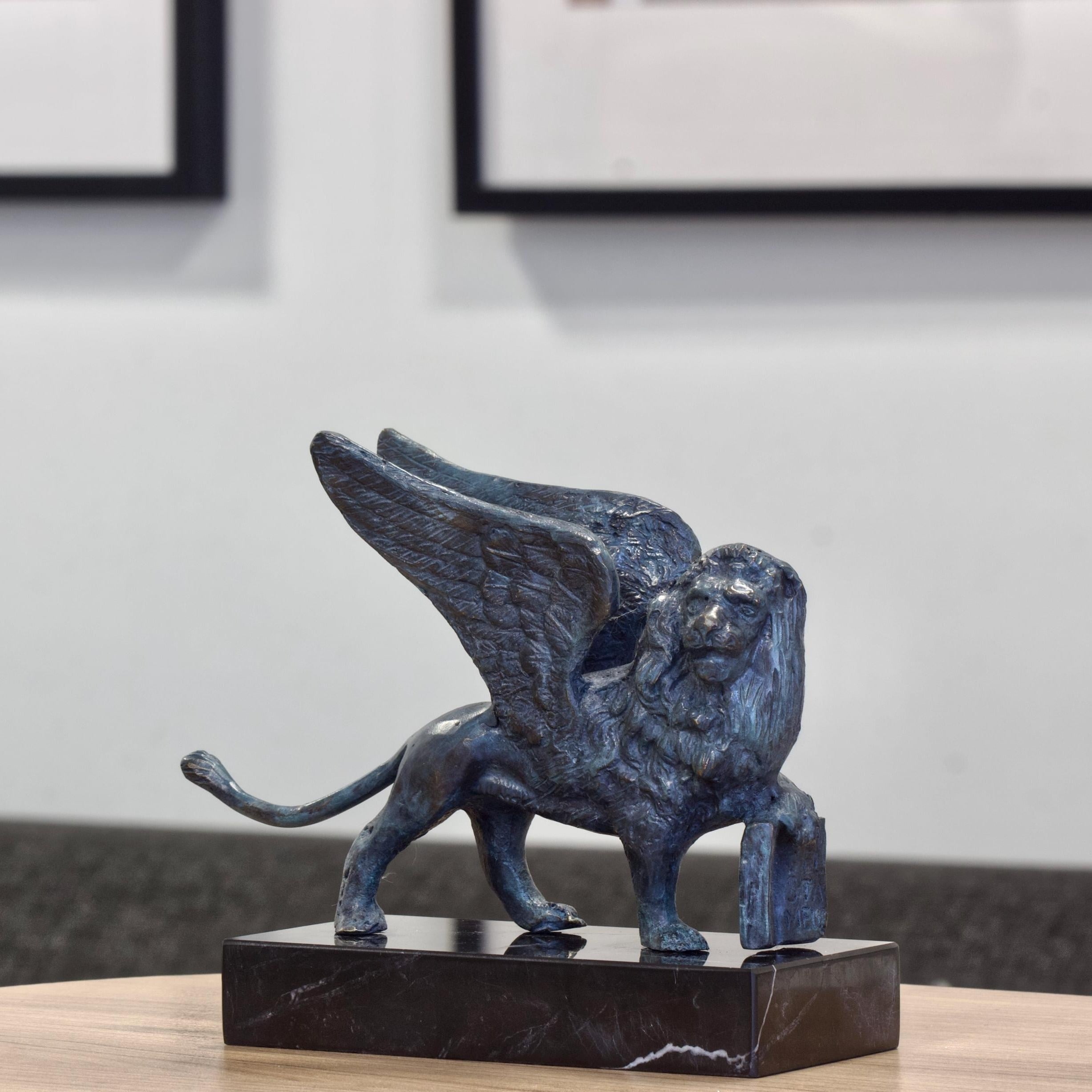 Bronze Winged Lion Sculpture: Saint Mark Lion Figurine