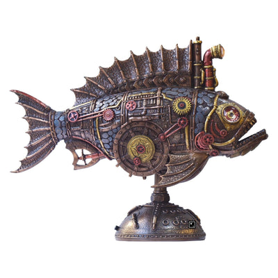 Steampunk Fish Submarine Sculpture Melanocetus Supero Duo