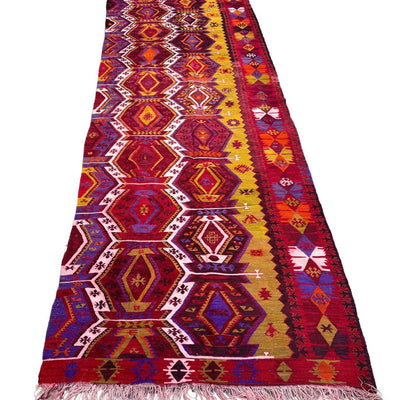 64'5x21'6 Inches Antique Anatolian Emirdag Runner Rug From 1800's