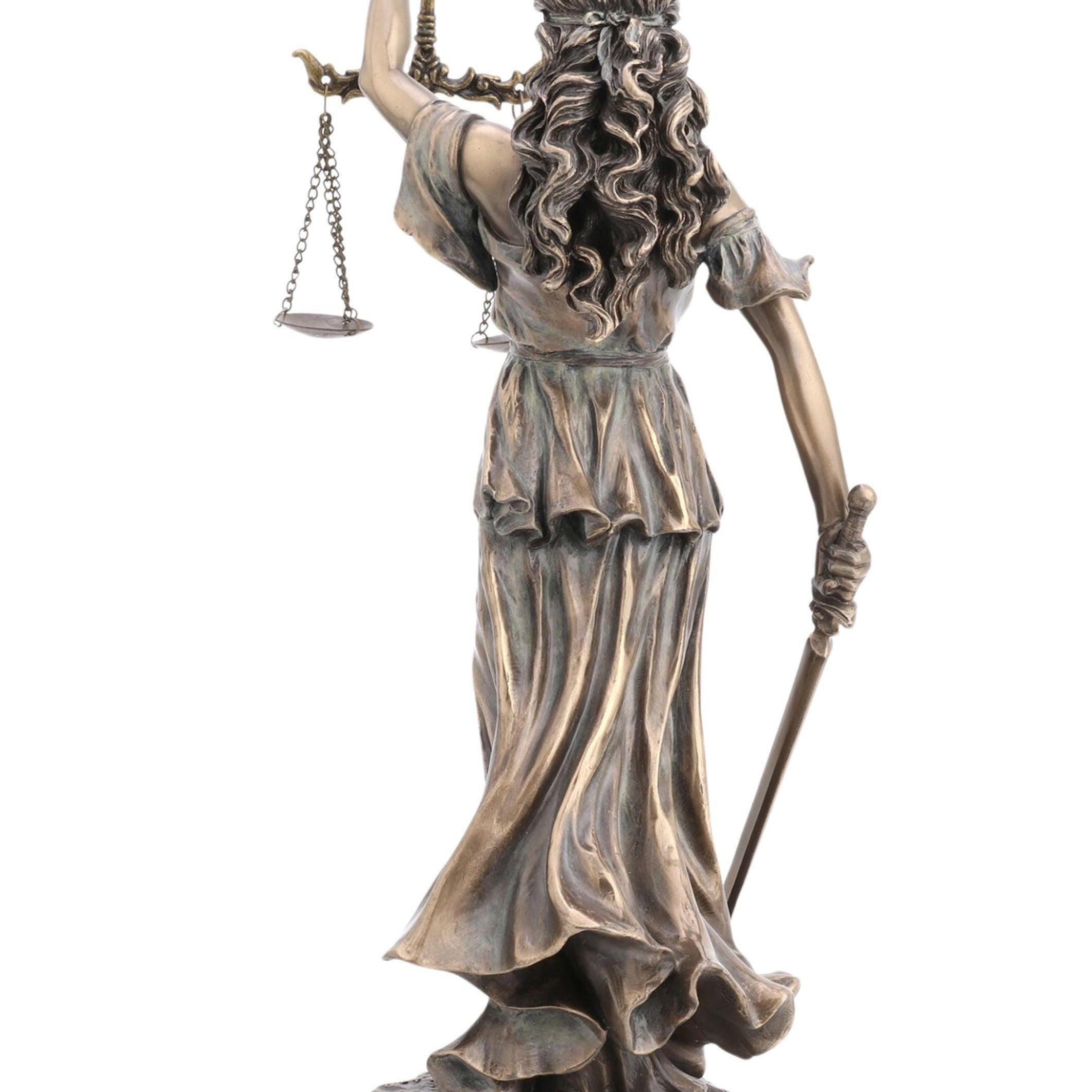 Themis Greek Goddess of Justice Sculpture: Cold Cast Bronze Finish
