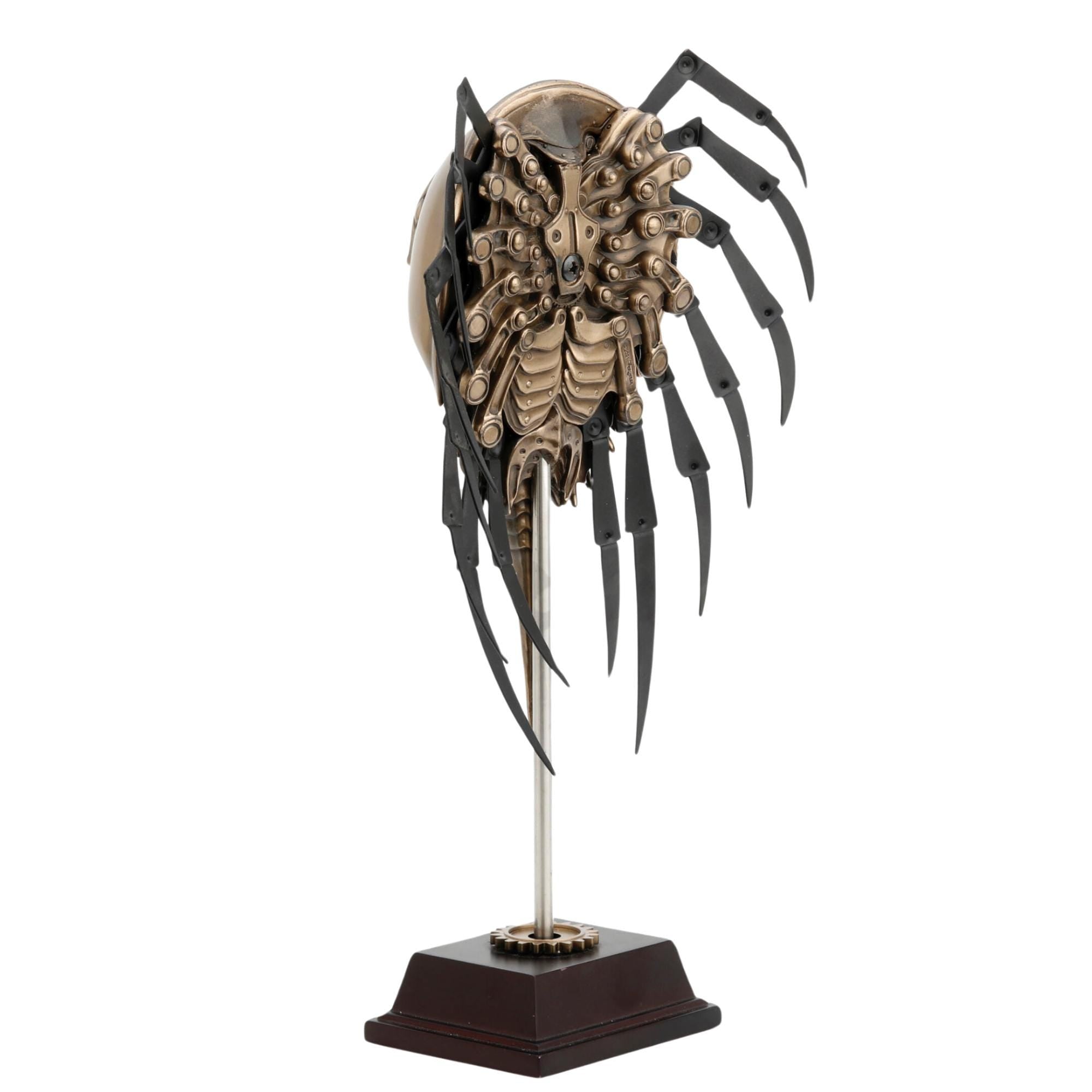 Steampunk Cybernetic Horseshoe Crab Sculpture – Futuristic Sci-Fi Marine Art with Mechanical Spider Legs