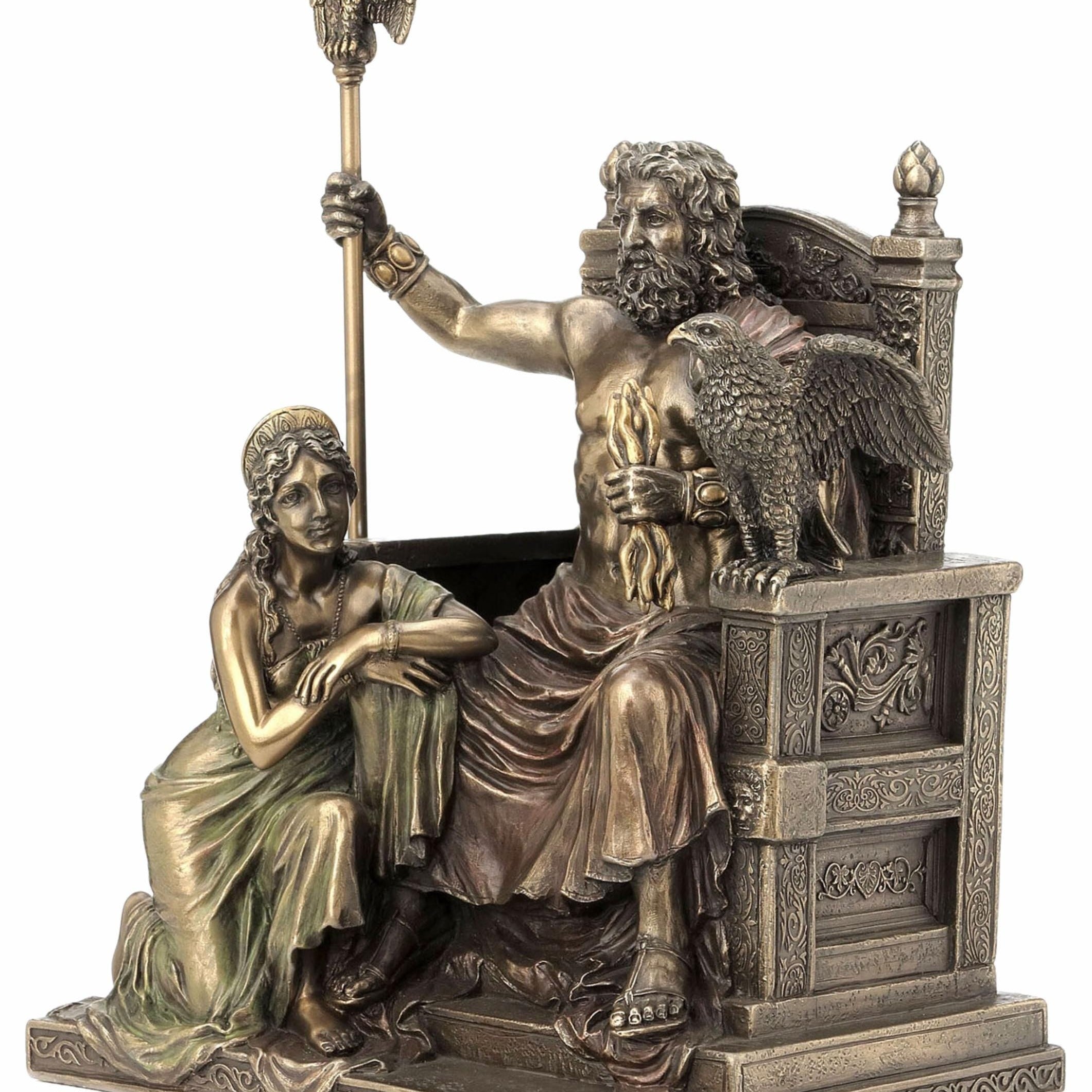Zeus and Hera Cold Cast Bronze Statue: Veronese Design