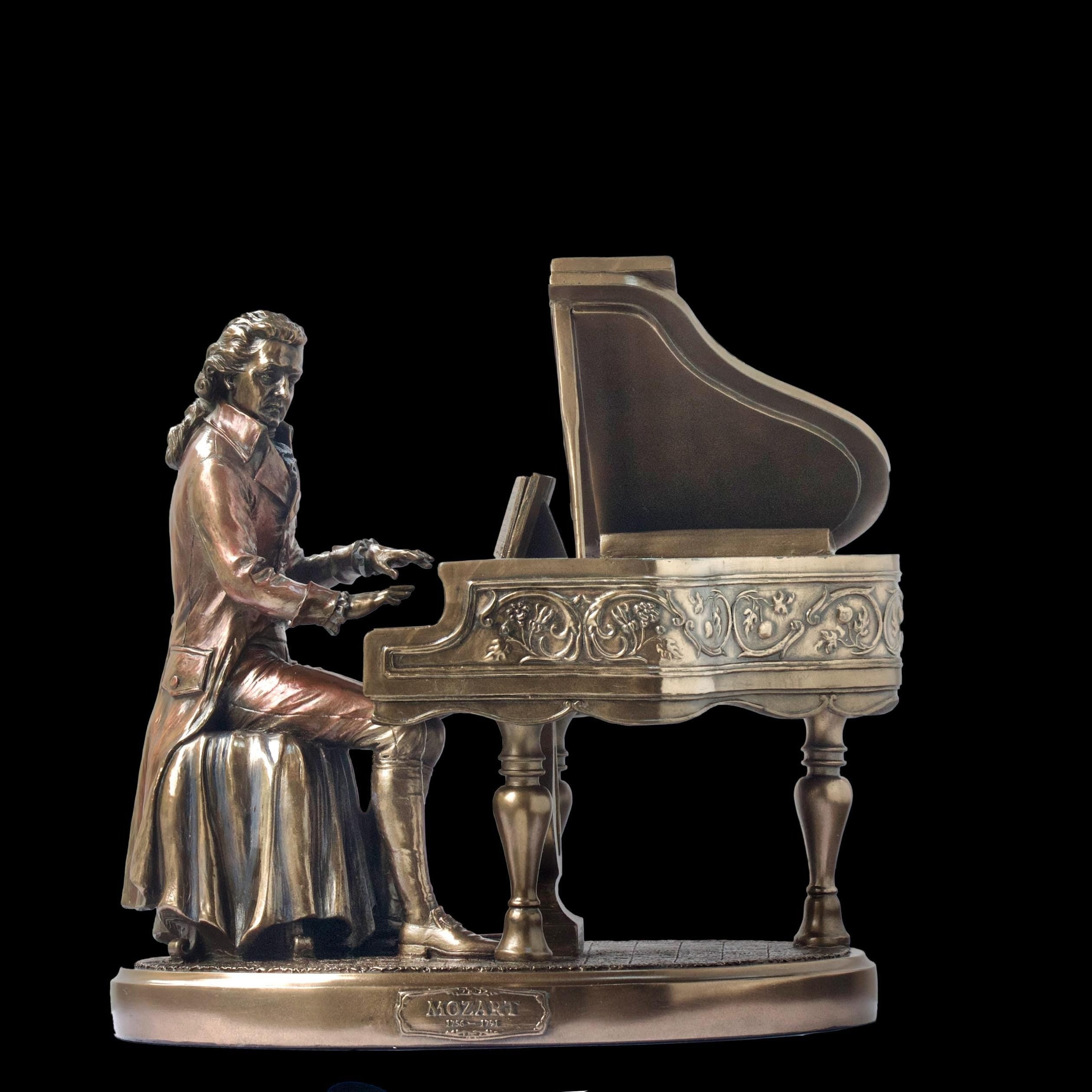 Mozart Statue Sculpture, Cold Cast Bronze Veronese Design