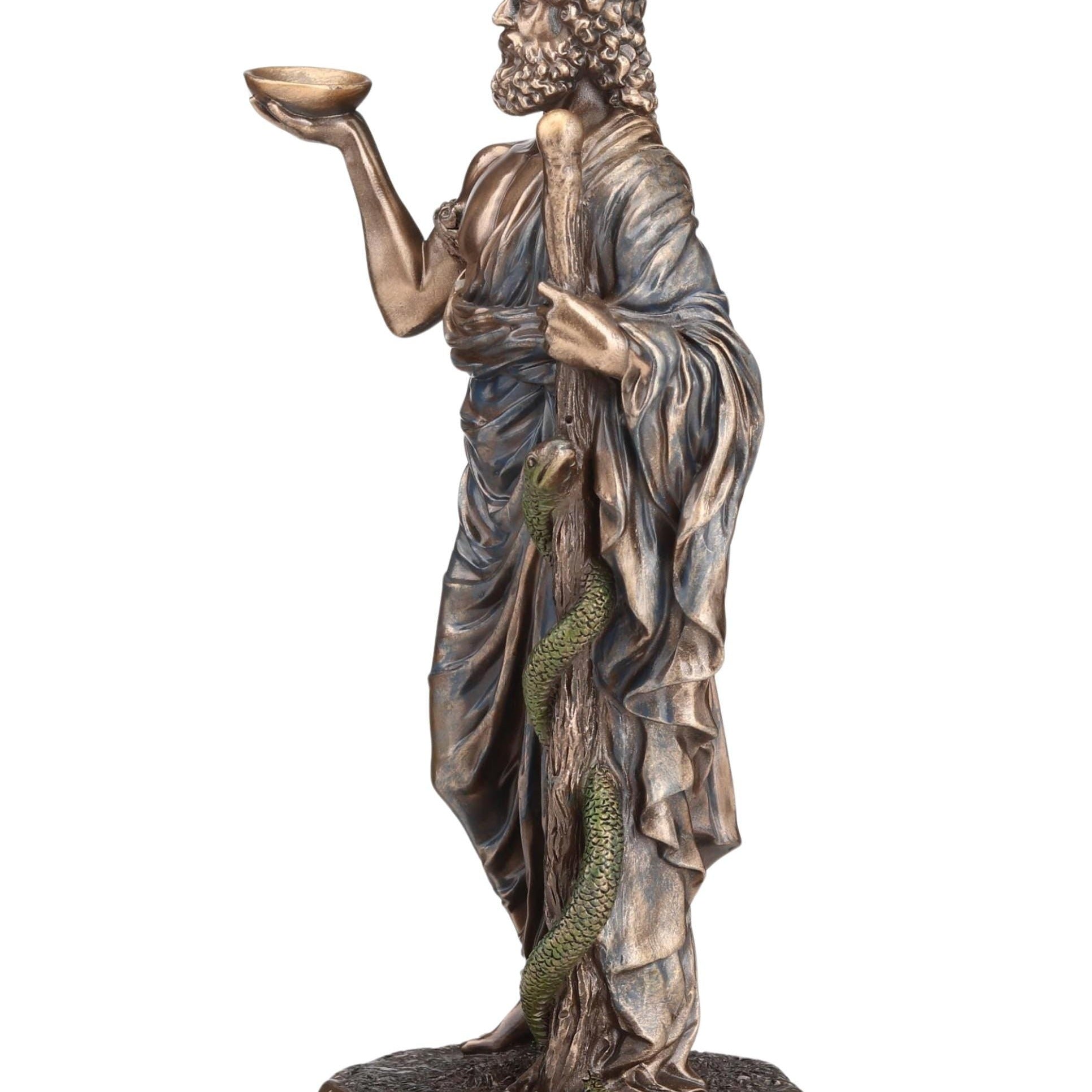 Asclepius Statue: Cold Cast Bronze Greek God of Medicine Decor