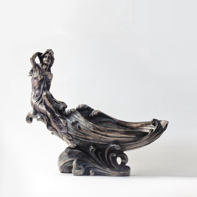 Art Nouveau Candy Centerpiece Bowl with Female Figure