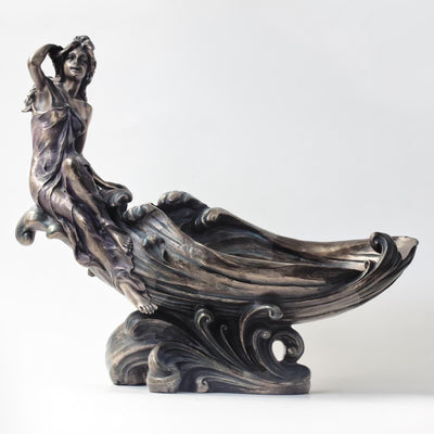 Art Nouveau Candy Centerpiece Bowl with Female Figure