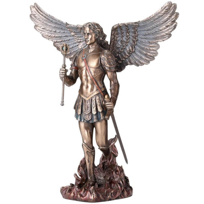 Archangel Saint Michael Holding Scepter and Sword Guardian Angel Figurine | Spiritual Decor