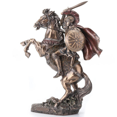 Alexander the Statue – Cold Cast Bronze Macedonian Warrior on Horse