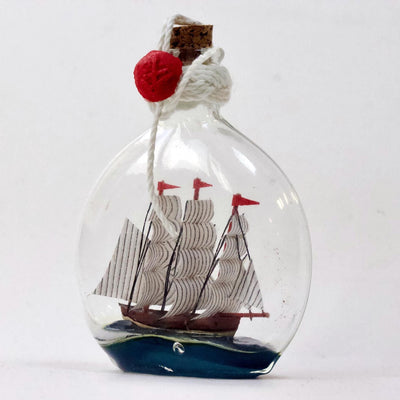 Sailing Boat in Bottle Decorative Nautical Home Sailboat Decor