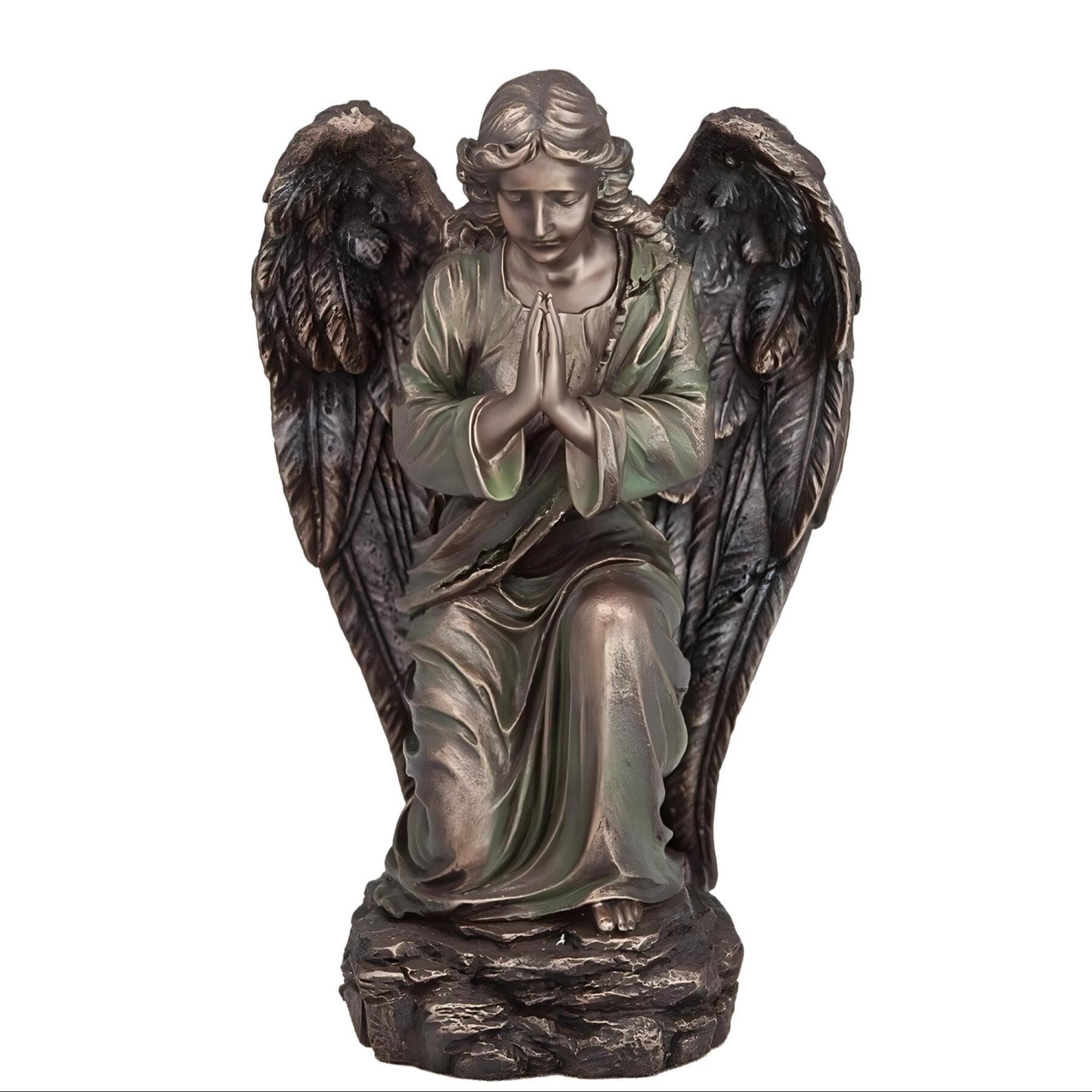 Praying Winged Angel Sculpture - 7.87 Inches