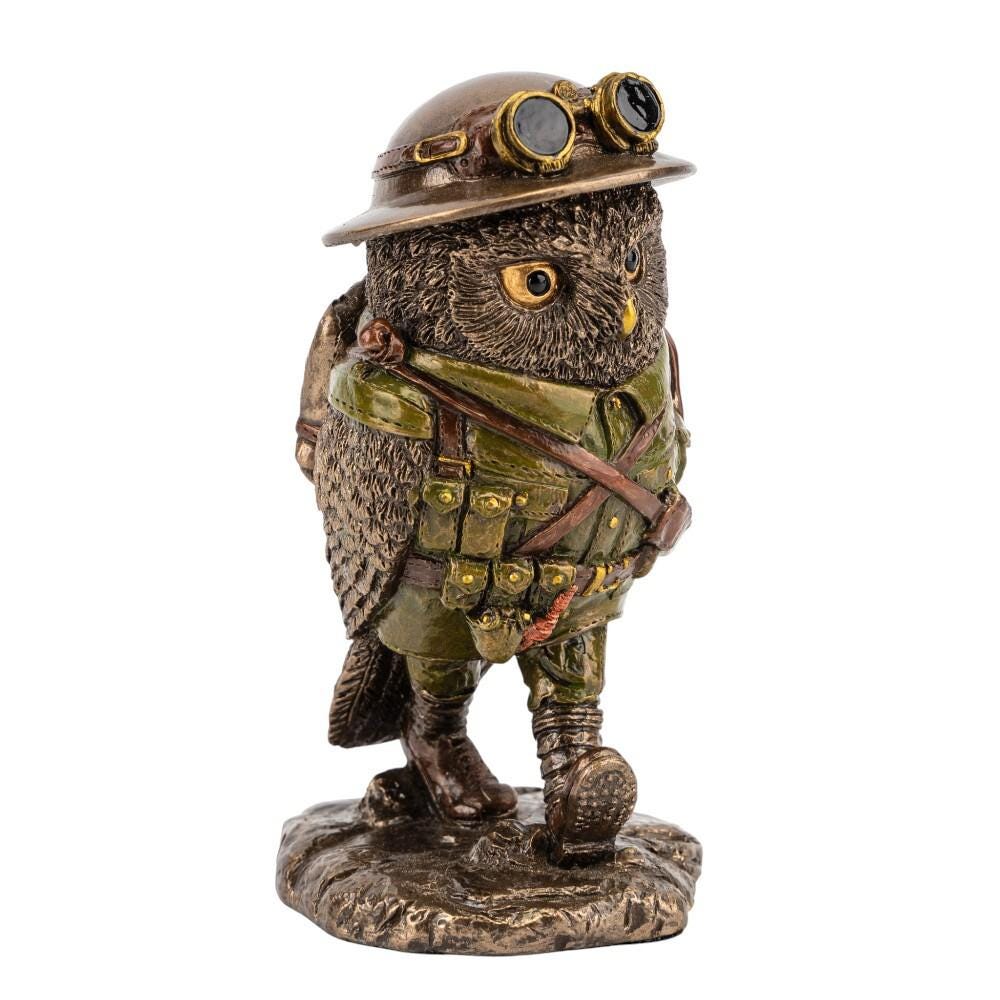 Steampunk Sergant Owl Statue