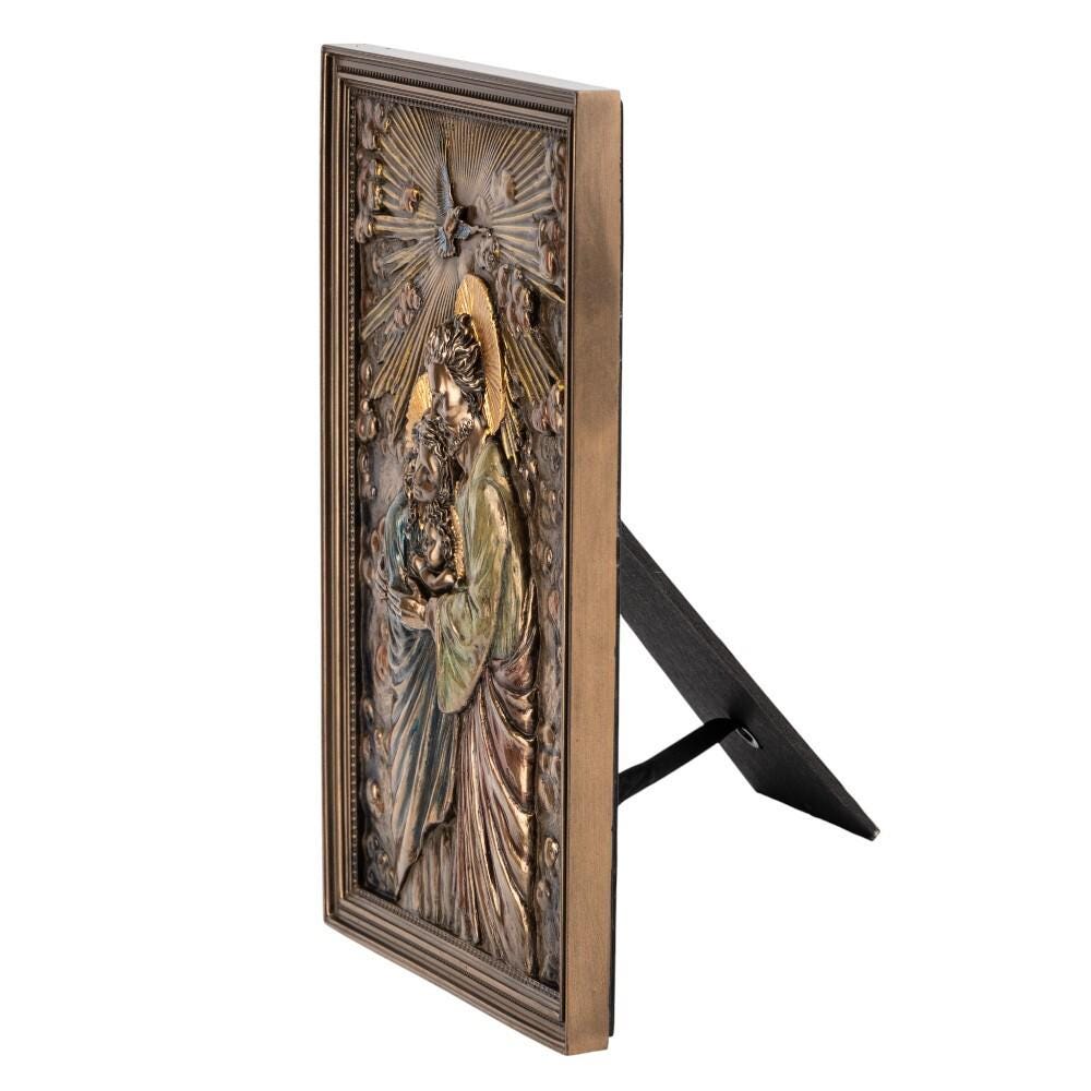 The Holy Family Wall Panel Bronze Finish Christian Religious Art