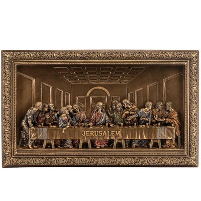 The Last Supper Wall Plaque Bronze Finish Bas Relief Christian Art