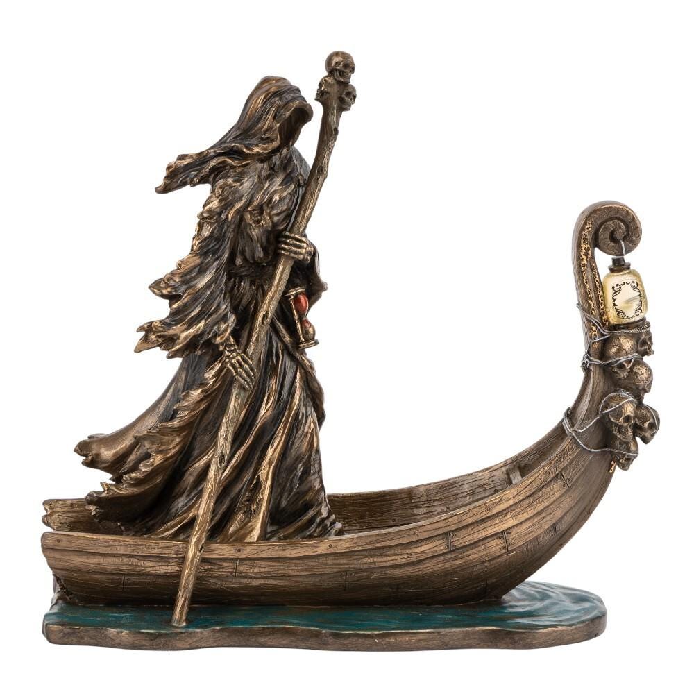 Charon Ferryman of the River Styx Statue. Death Guardian of the Underworld Sculpture