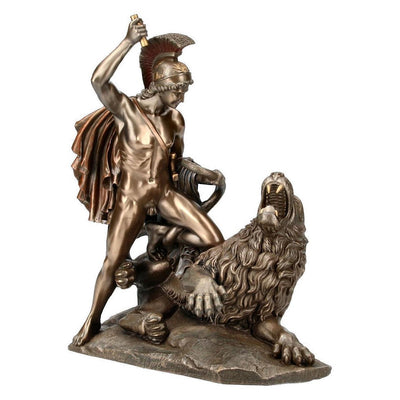 Bellerophon and Chimera Statue: Bronzed Resin Greek Mythology Decor