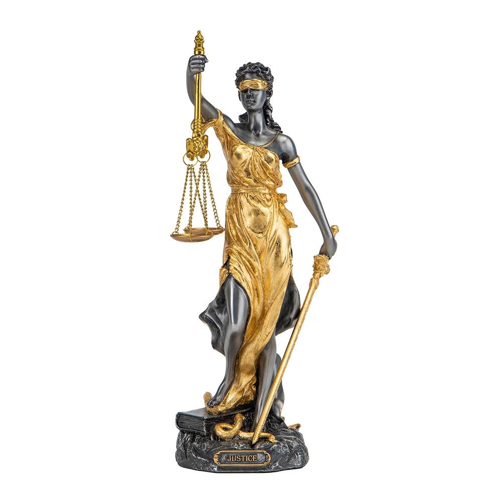 Justice Statue with Gold Tone 29 cm/11.42 inches