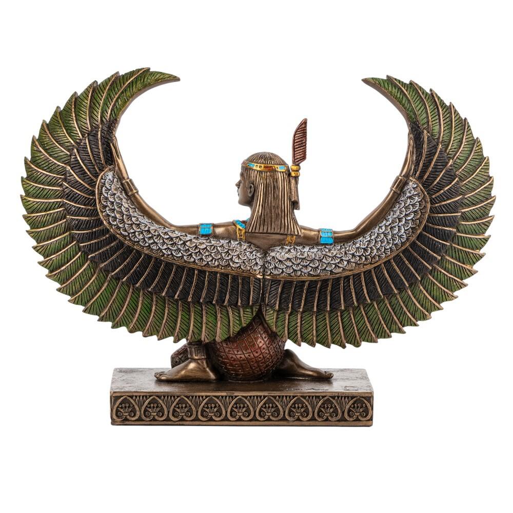 Egyptian Goddess Isis Statue Winged Goddess Egyptian Mythology Sculpture Ancient Egypt Decor Cold Cast Bronze Figurine