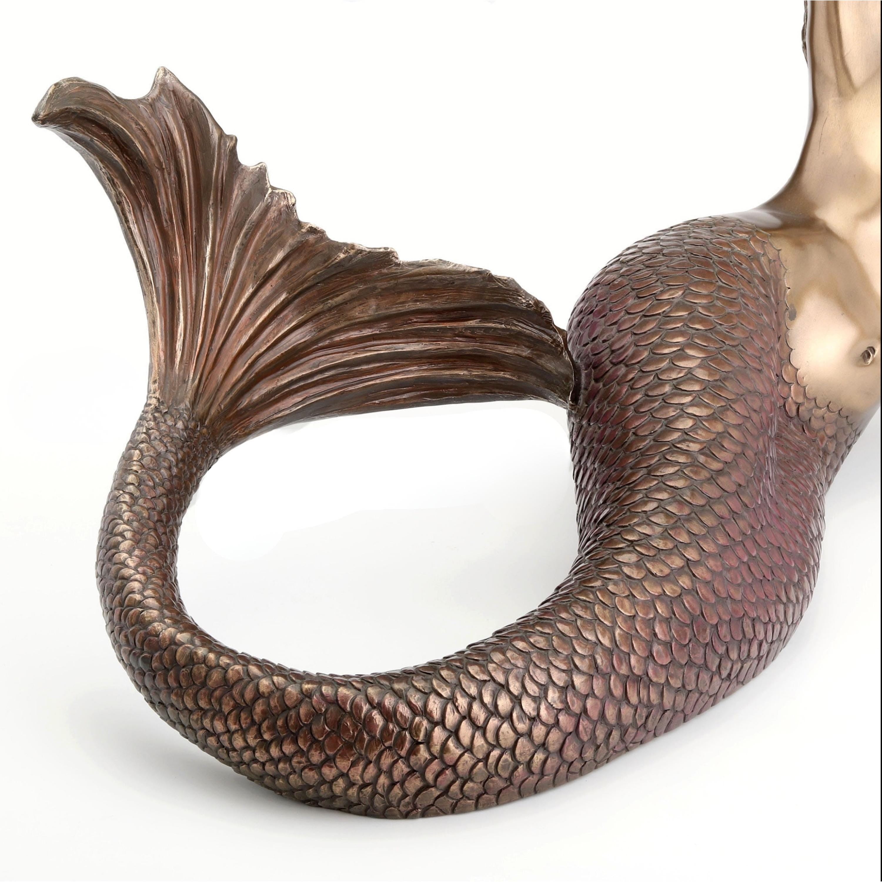 Large Mermaid Lying Back Statue. Sea Goddess Figurine, Coastal Home Decor, Mythology Collector Gift