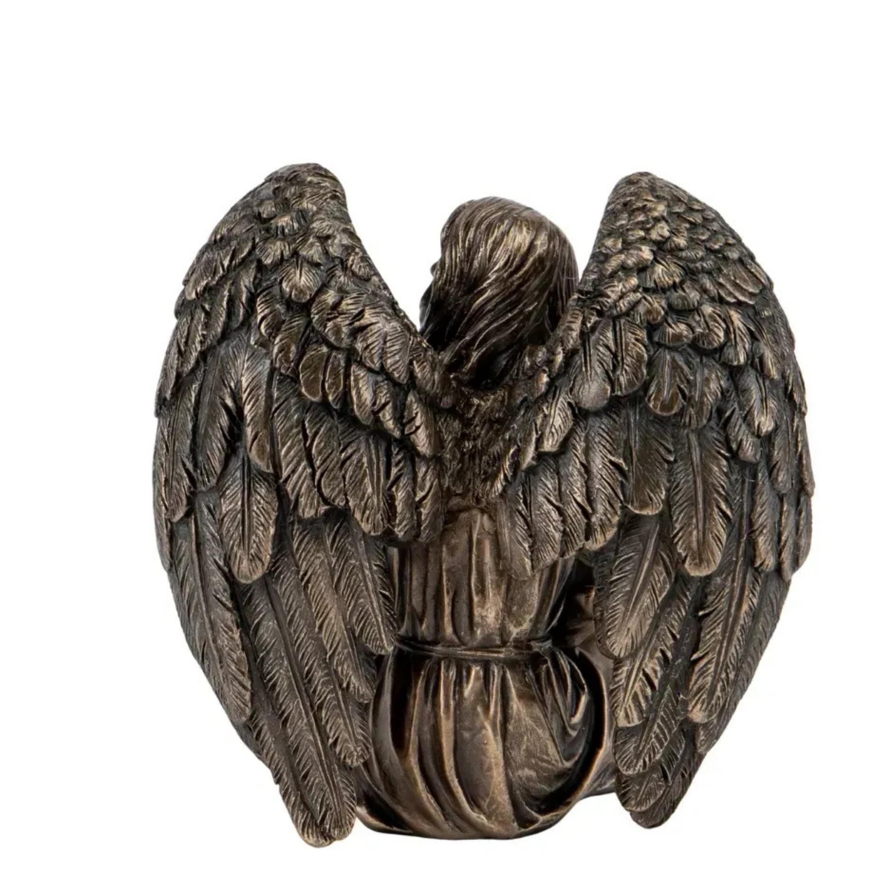 Angel with Harp Statue.Angel Playing Lyre Sculpture