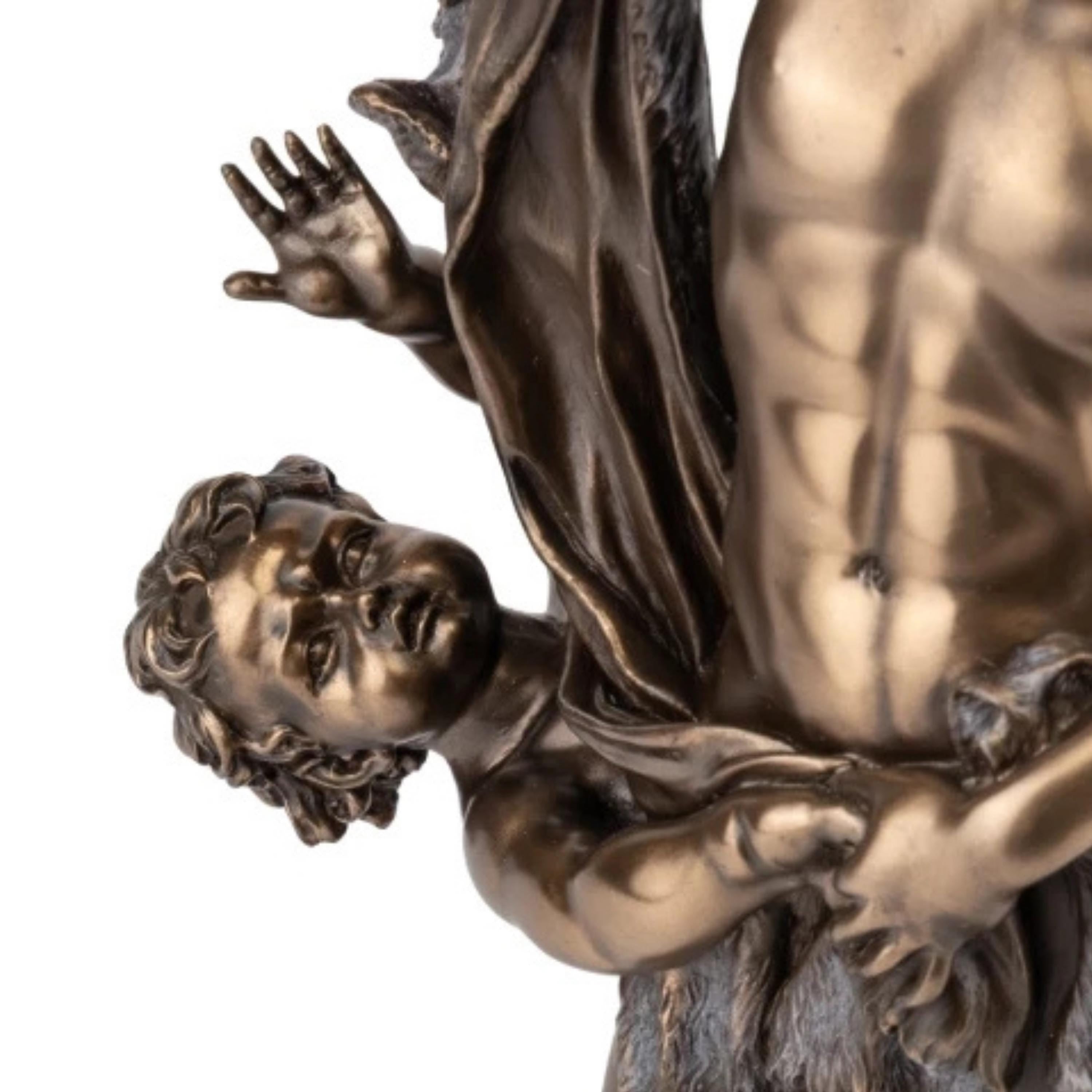 Bronze Finish Dionysus Statue: Greek God of Wine Sculpture (38cm)