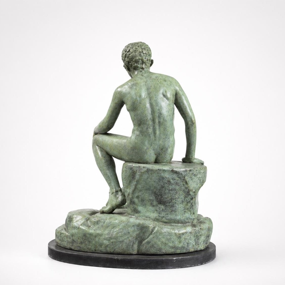 Seated Hermes Bronze Sculpture, Ancient Greek Statue (19.69 Inches)