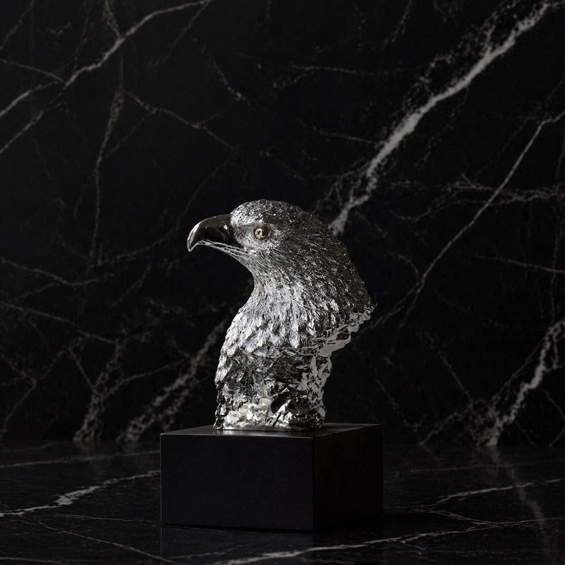 American Eagle Head Sculpture on Pedestal