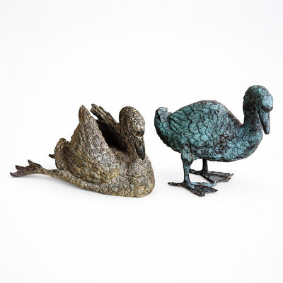 Bronze Geese Pair Sculpture | Lost Wax Casting Garden Art Statue