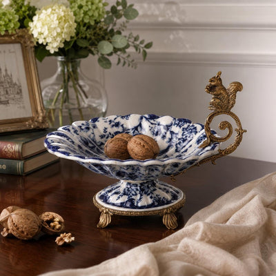 Squirrel Handle Porcelain Bowl | Handcrafted Porcelain Decor