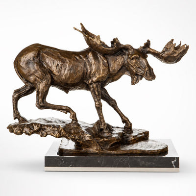 Bronze Moose Sculpture | Handcrafted Bronze Decor | Unique Home Accent