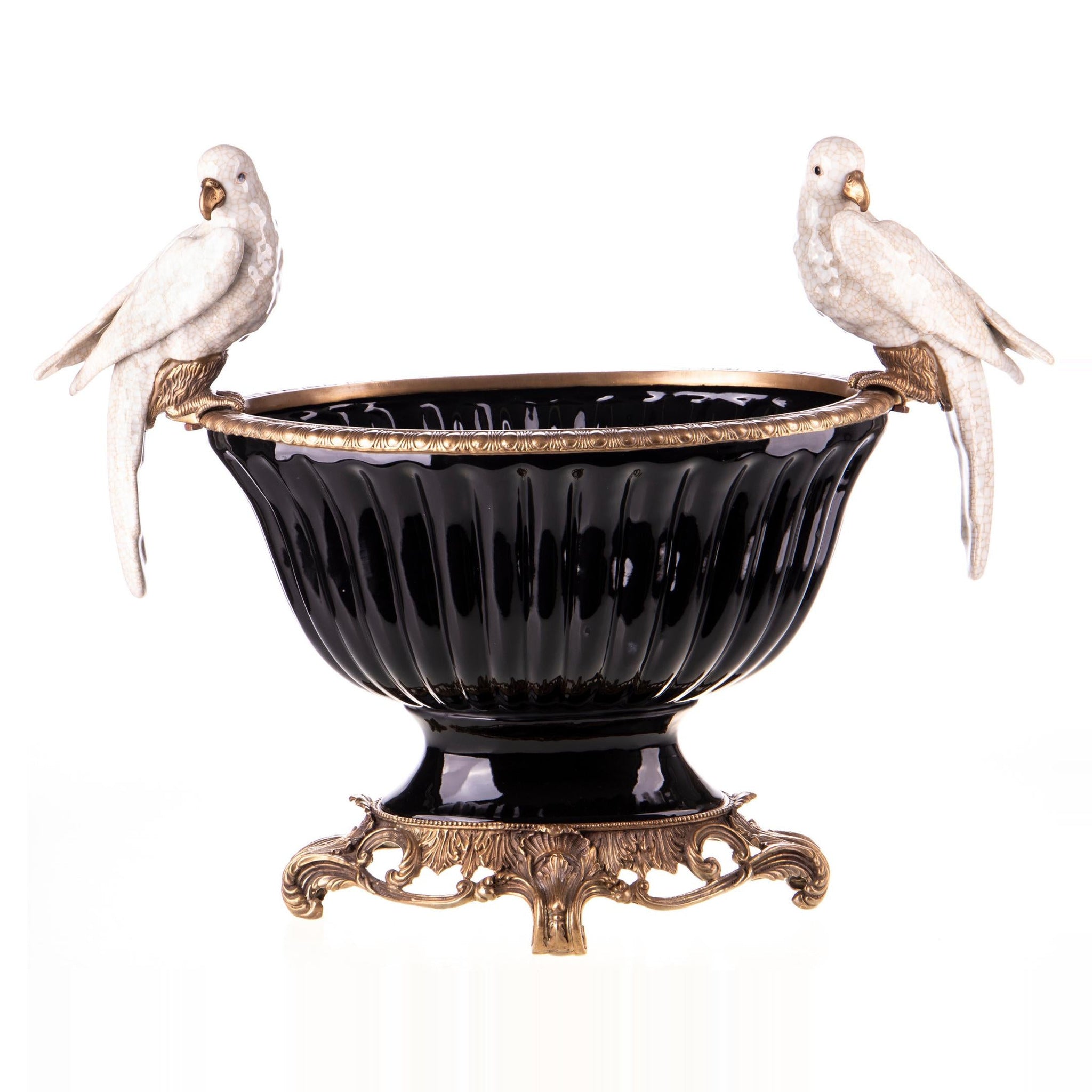 Cockatoo Centerpiece Bowl | Handcrafted Porcelain Decor