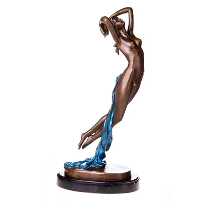 Dancing Nude Woman Sculpture | Handcrafted Bronze Decor