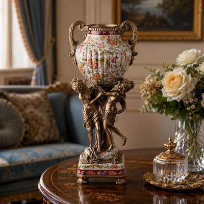 French Empire Figural Amphora Vase | Handcrafted Bronze Decor