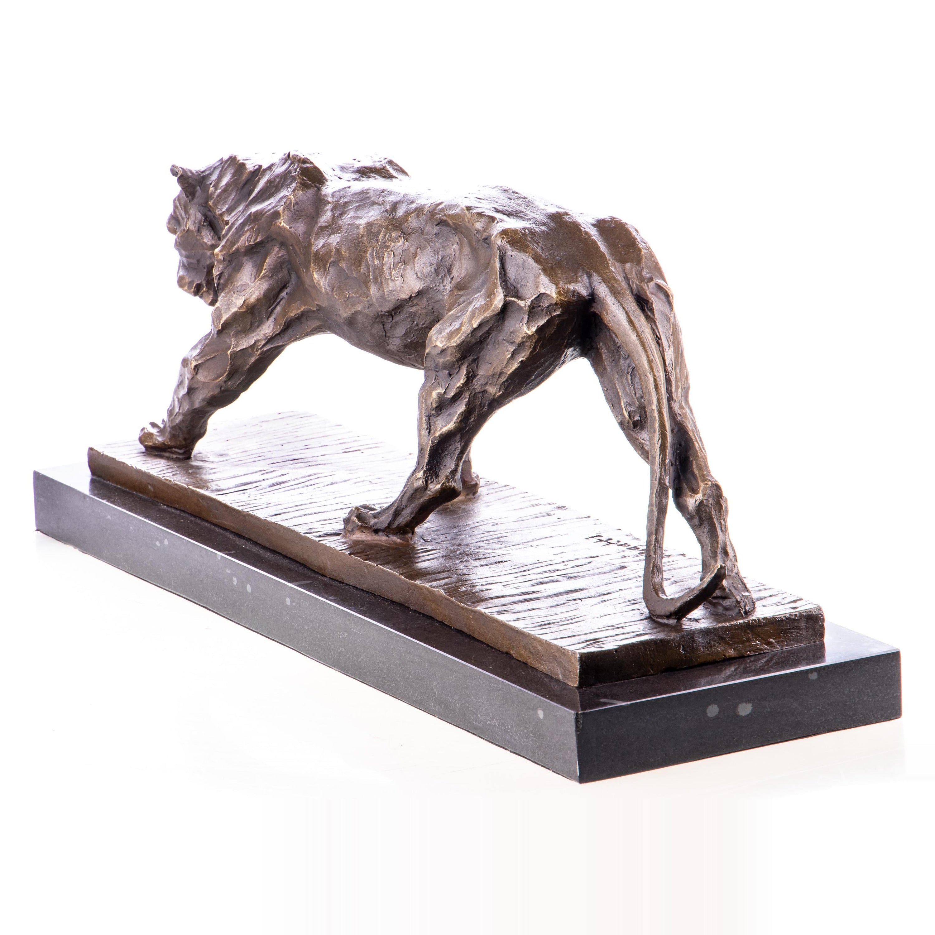 Bronze Walking Panther Sculpture | Handcrafted Bronze Decor