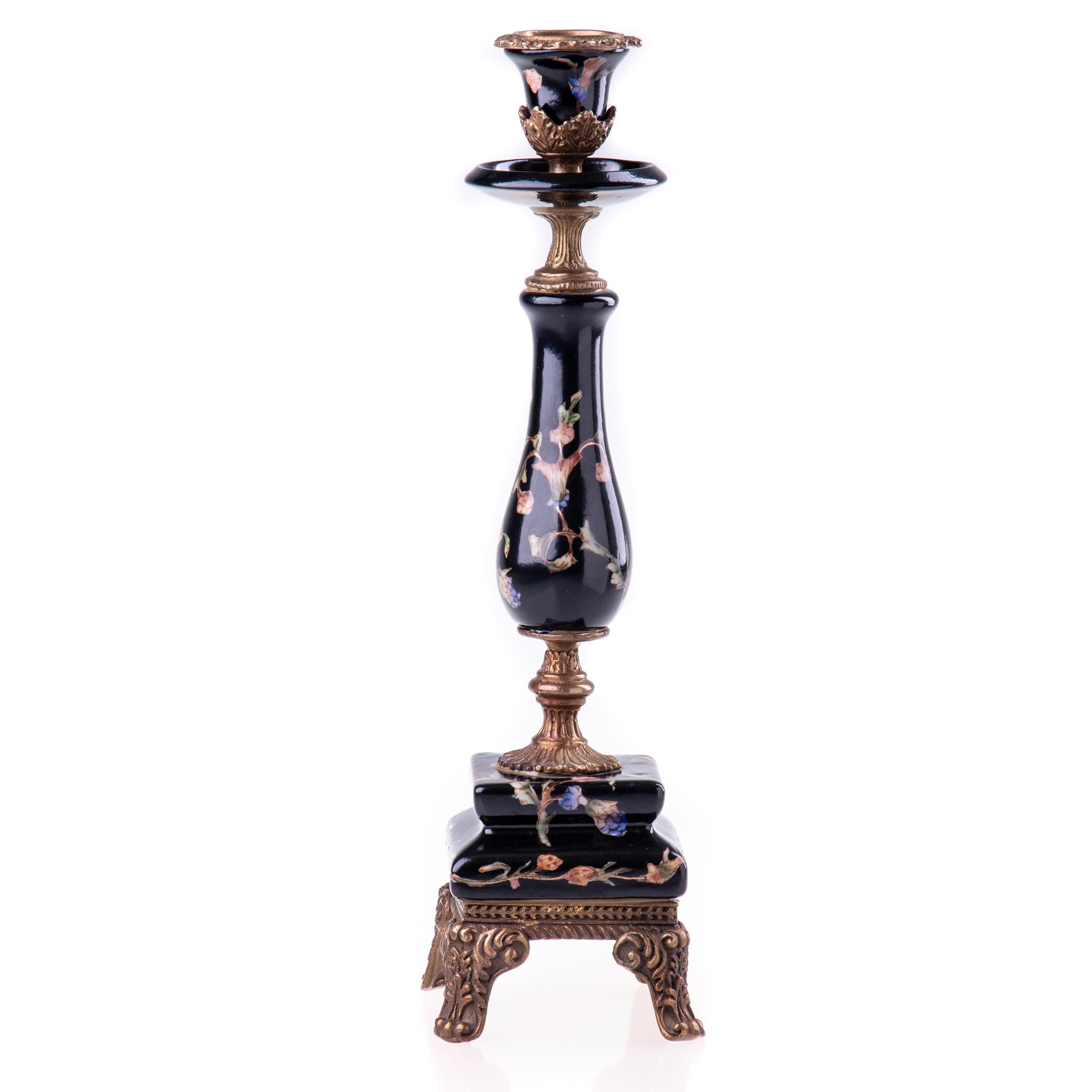 Rococo Candle Holder Pair | Handcrafted Brass Decor