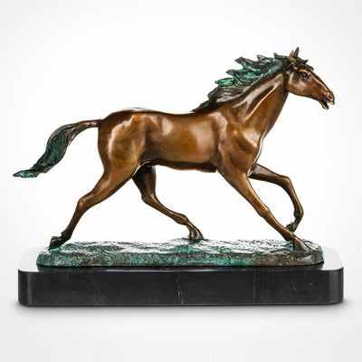 Bronze Running Horse Sculpture | Handcrafted Bronze Decor