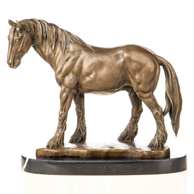 Shire Horse Bronze Horse Statue | Handcrafted Bronze Decor