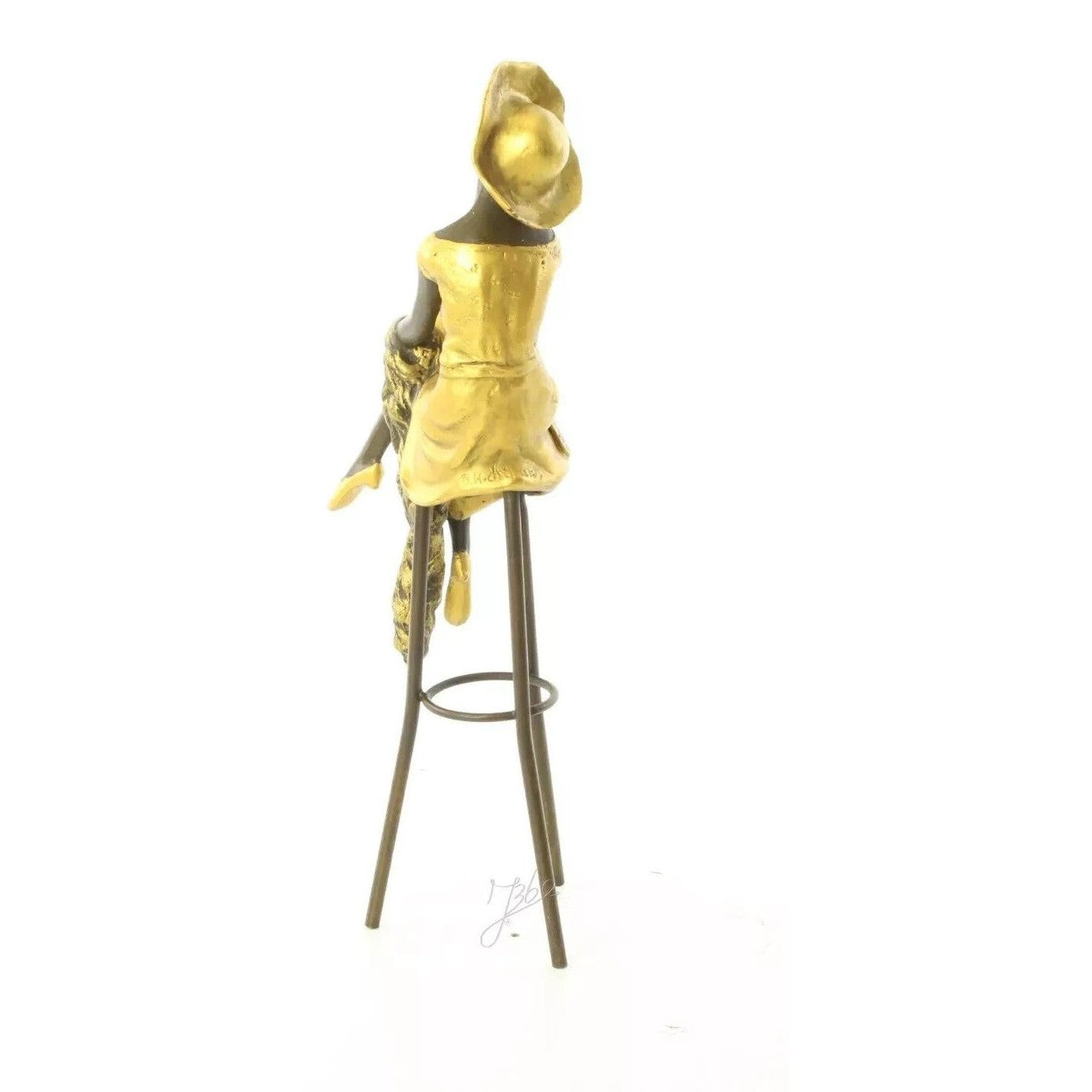 Seated Lady on Bar Stool | Handcrafted Bronze Decor | Gift Idea