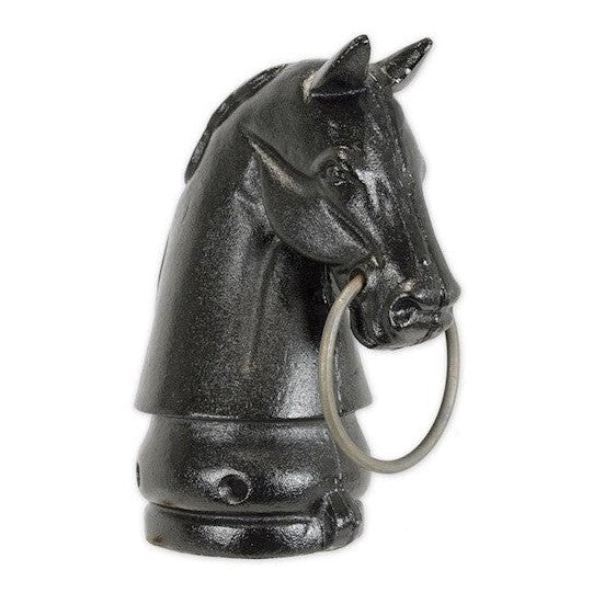 Cast Iron Hitching Post Horse Head - Black. Office Decor