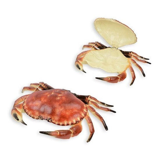 Coastal Charm: Large Red Cast Iron Crab Box | Animal Sculptures