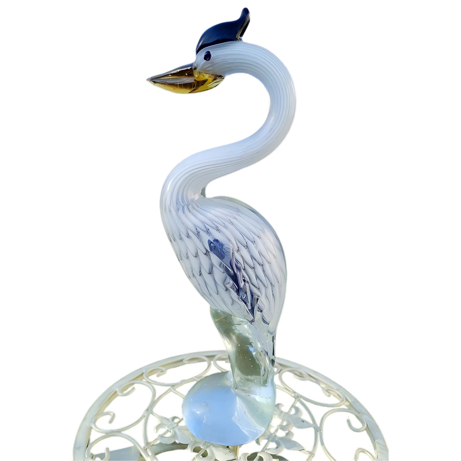 Murano Style Hand-Blown Glass Stork Figurine | Glass & Murano Decor