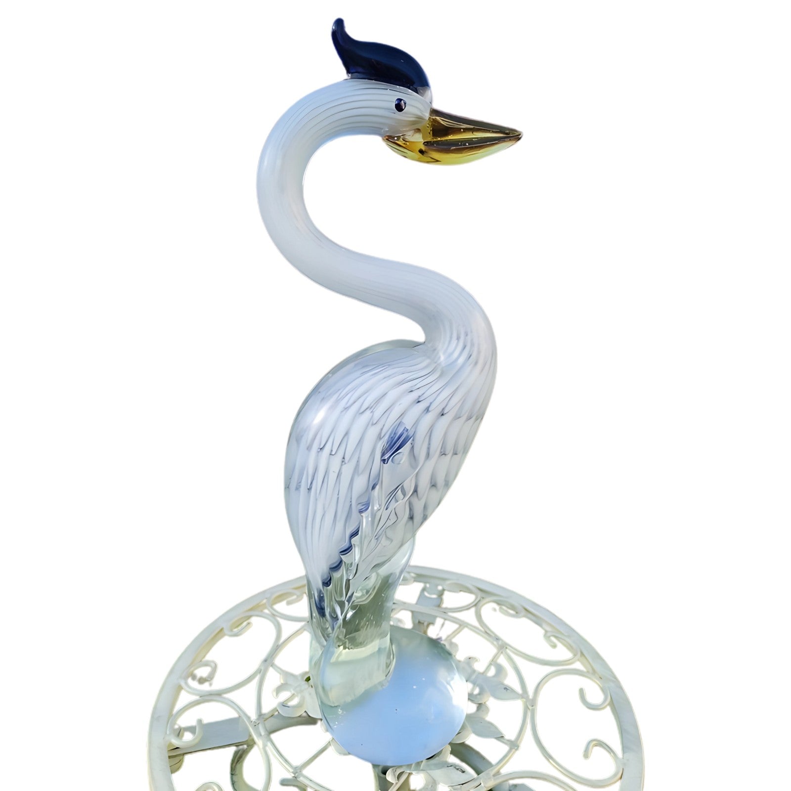Murano Style Hand-Blown Glass Stork Figurine | Glass & Murano Decor
