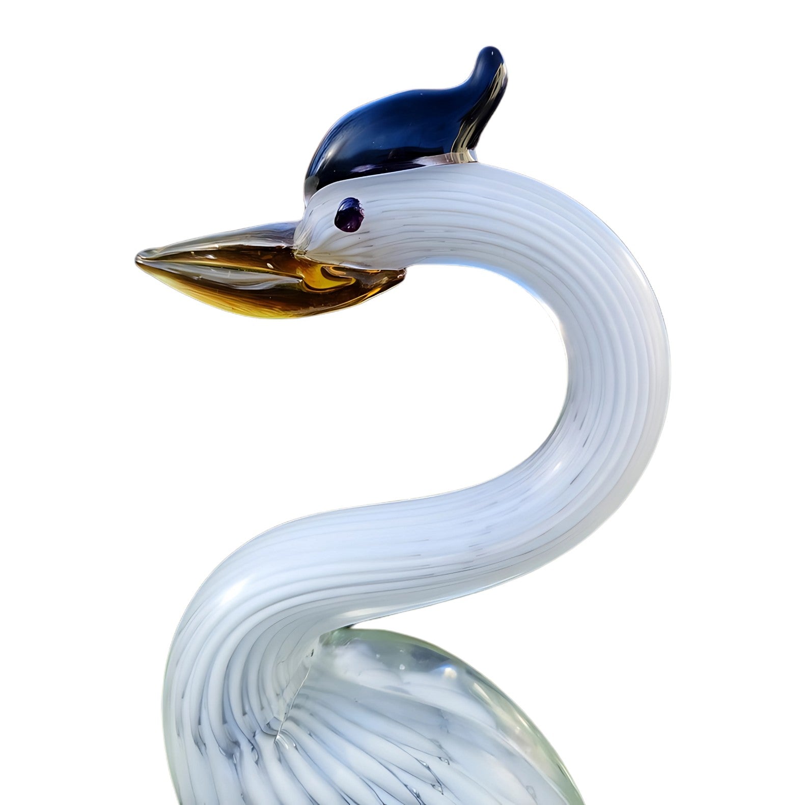 Murano Style Hand-Blown Glass Stork Figurine | Glass & Murano Decor